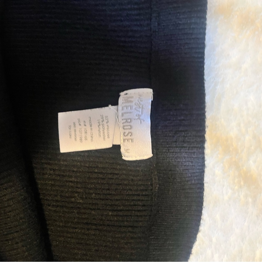 Melrose Black Ribbed Knit Top